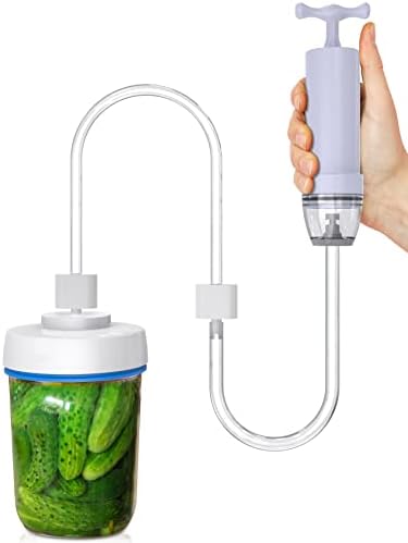 Mason Jar Vacuum Sealer, Sofía Casa Vacuum Sealer Kit - Jar Sealer for Wide-Mouth & Regular-Mouth Mason-type jars, Accessory Hose Compatible with FoodSaver Vacuum Sealer (with a Manual Vacuum Pump)