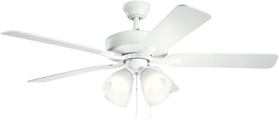 330016MWH Basics Pro Premier 52'' Ceiling Fan with LED Lights, Matte White