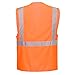 Portwest S476 Berlin Executive Hi Vis Vest Mens Lightweight Reflective Safety Workwear Gilet 7 Pockets Zip Dual ID Holder Radio Loop Construction Site, Orange, 4XL