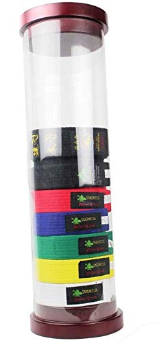 Martial Arts Belt Display for All Forms of Martial Arts Including: Karate, Brazilian Jiu Jitsu, Hapkido, Tae Kwon and Judo. Includes Bonus Training Notebook