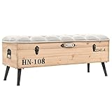 vidaXL Banco de Almacenamiento de Madera Maciza y MDF, Banco de Entrada para casa