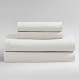 Calvin Klein - Queen Sheets, Soft Linen Blend Bedding Set, Pre-Washed Home Decor for Extra Softness (Soft Linen Off-White, Queen)