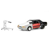 Greenlight 1/64 1987 Ford Mustang LX Project Car Black & Gray w Red Door LP Diecast 51536-B
