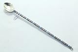 Dimensiones: 20 cm Rajasthan Gems Cuchara de plata de ley 925 esmaltada con pajita, 20,32 cm, 22,07 g