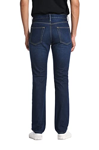 Ersdgg Men's Slim-Fit Denim Jean, Comfort Cotton 5-Pocket Jeans Pants (Mid Blue, 32W X 32L) #TOP1