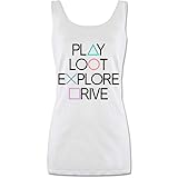 Das mit Spruch und Viereck verzierte Motiv eignet sich optimal und ist ein Must-Have für alle Damen