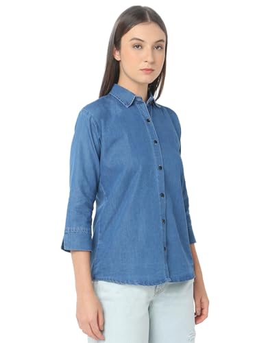 Image of Smarty Pants Women's Denim Formal Shirt.