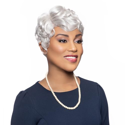 Foxy Silver Celine Wig, Natural Lace J-Part, Stylish Wigs, Natural-Looking