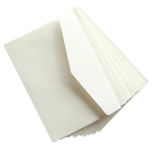 POPETPOP 100 Enveloppes en Papier Blanc Ivoire pour Bureau, Gestion des Documents et Formulaires, Style Classique, pour Usage Quotidien