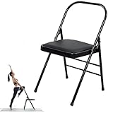 OPOLDBDMAC Silla De Yoga Pilates, Silla De Yoga Silla Auxiliar Especial Silla Auxiliar Plegable para El Hogar，Silla De Yoga Plegable Reforzada para Mayor Estabilidad(Black)