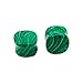 Handmade Green Malachite Stone Cushion Shaped Double Flared Ear Plugs | Stone Ear Gauges | Body Piercing Jewelry for Stretched Ears | Pair (4 mm (6 g))