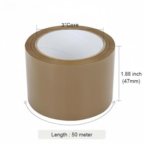 Image of Pro-Grip Strong Adhesive Packing Tape 50-Meter, 2 inch Heavy Duty Carton and Box Sealing Packaging Cello Brown Tape Roll for Shipping, Storage, Decorating, DIY, Industrial & Household, Dispenser