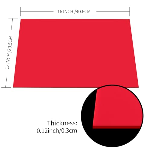 Image of Red Acrylic Sheet 12 inch x 16 inch x 1 /8 inch, 2 Pack UU&FIL Red Opaque Glossy Cast Plexiglass Sheets for Laser Cutting, DIY Display Projects, Wall Decor, Signage, Crafts, Easy to Cut.