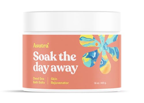 ASUTRA Dead Sea Bath Salts (Skin Rejuvenator), 16 oz - Soak in Rich & Vital Healing Minerals - Pamper & Soften Skin with Grapefruit, Juniper, & Cypress Essential Oils