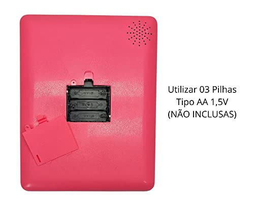 Brinquedo Tablet Interativo Bilíngue Educacional Infantil 3 Cores (Rosa)
