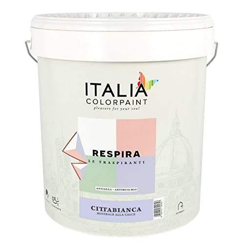 Respira Cittabianca Idropittura alla Calce Minerale Traspirante Igienizzante Antialga Antimuschio (Litri 4, Bianco)