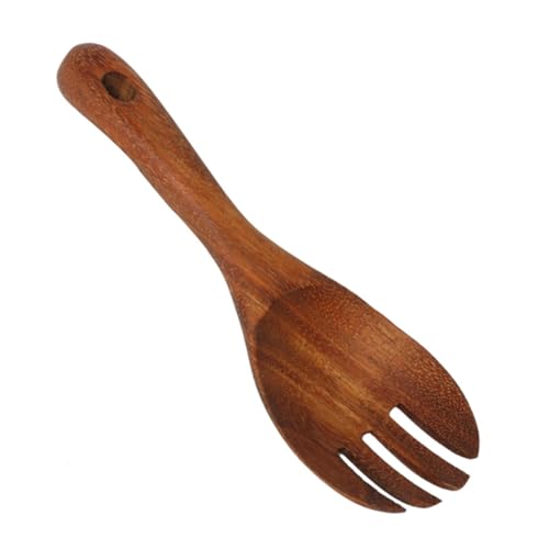 PAMINGONO Acacia Mangium Wooden Salad Spork Eco-friendly Utensils for Serving Salads Fruits and Vegetables Easy to Clean and Safe for All Tableware