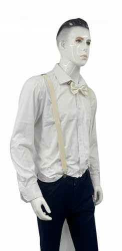 Image of Men's Suspenders Bowtie Set Elastic Y Shape Style Women's Suspenders Bowtie For Wedding&Formal Events