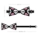 SVEFDOC Men's Boys Fashion Pink Roses Skull Art Pre-Tied Bow Ties, Adjustable Neck Band Creative Bow Ties for Holiday Party, New Year, Suit