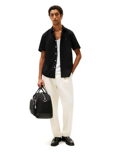 Image of Tommy Hilfiger Men's Short Sleeve Poplin Shirts in Regular Fit, Men's Button Down Shirts