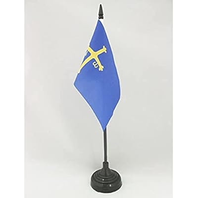 AZ FLAG Bandera de Mesa Del Principado de Asturias 15x10 cm - Banderina de Despacho Asturiana 10 x 15 cm | Ya disponible en tu tienda friki favorita! En mundofriki.es!
