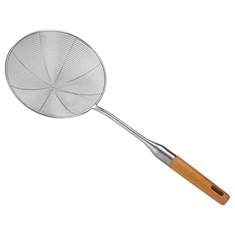 Spinnensieb Skimmer,mit Holzgriff Schaumlöffel Edelstahl 43 cm Cover