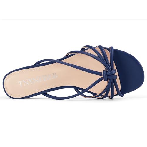 Image of TNYNFBEB Womens Sandals Mules Low Kitten Heel Open Toe Shoes Slip-on Slingback Prom Party Dress Summer 1.4 Inches Heels