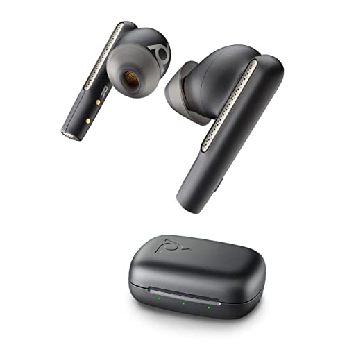 True-Wireless-In-Ear-Headset Poly Voyager Free 60 (Plantronics) – Mikrofone für klare Gespräche – Active Noise Cancelling (ANC) – Tragbares Ladecase – Kompatibel mit iPhone, Android