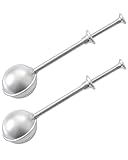 Vosturdy 2 Pack Flour Duster for Baking, Stainless Steel flour sifter with One-Handed Spring Handle, Fine Mesh Baking Dusting Wand for Powdered Sugar, Cocoa, Spices, Even Sprinkle
