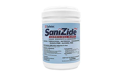 Safetec SaniZide Plus Germicidal Wipes 160ct Wipe Canister Holder (1 Each)
