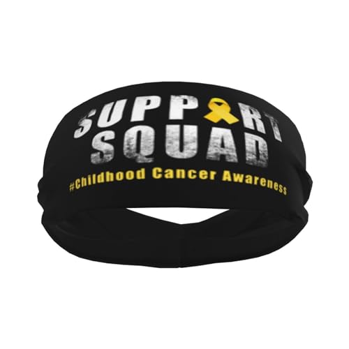 Childhood Cancer Warrior Support Squad Adjustable Sports Headband Moisture-Wicking Sweatband for Running & Workout2