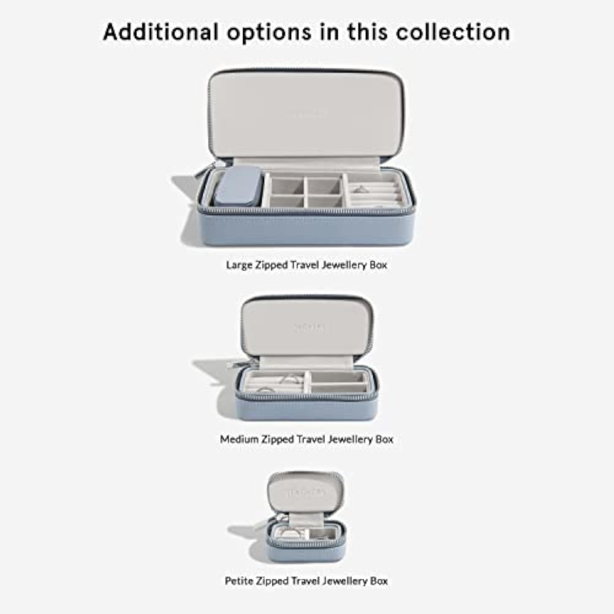 Dusky Blue Medium Travel Jewelry Box