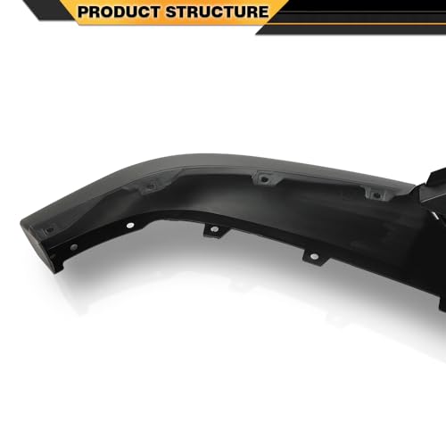 CNNELL Front Lower Bumper Valance Textured w/Tow Hook Holes Compatible with Chevy Silverado 1500 2016-2018/Silverado LD 2019/Fit models with Tow Hooks & skid plate 84029800 GM1015135C - Thumbnail 5