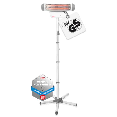 reer Wickeltischstrahler FeelWell 2in1, Standheizstrahler und Wandmontage, 2 Heizstufen, Timer, Kippsicherung, geprüft nach Medizinstandard