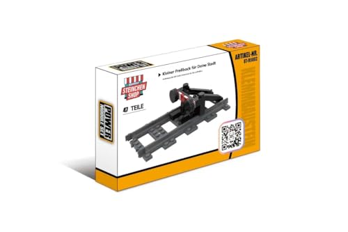 Steinchenshop Prellbock aus Klemmbausteinen – 47 Teile inkl. Schiene –...