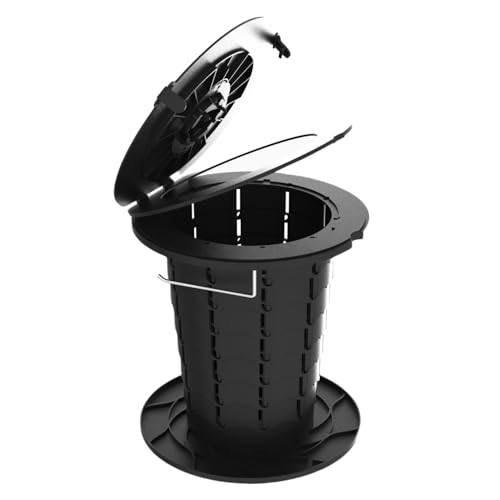 Benebomo Campingtoilet, Draagbare Opvouwbare Toiletzitting/Stoel voor Outdoor Camping - Verstelbare Hoogte & Compacte Reiscommode (Zwart)