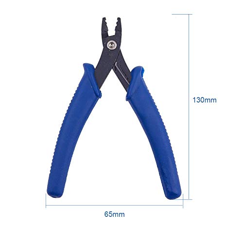 PH PandaHall 1 Set 45# Steel Bead Crimping Pliers Jewelry Making Tools 13cm/5 Inch Crimping Crimper Press Pliers with PVC Handle for Jewelry DIY Crafts Making, Deep Blue - Thumbnail 2