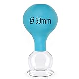 Lunata Ventosa de cristal de 50 mm de diámetro con bola de succión, anticelulitis, para masajes profesionales de ventosaterapia