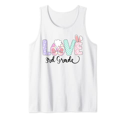 Dy 2022 Easter LOVE Bunny per insegnanti di bambini di terza elementare Canotta