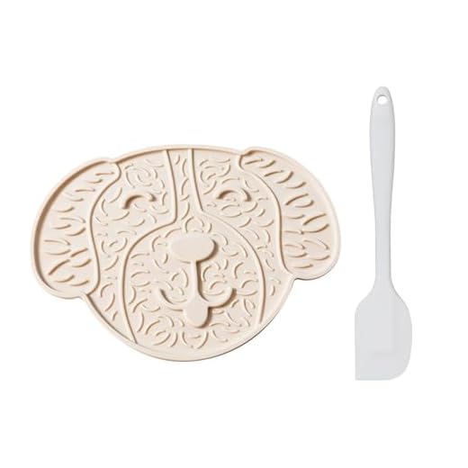 Dog Peanut Butter Licking Mat with Strong Suction Cups, Comes with a Scraper, Cute Dog Shaped Pet Slow Feeder for Reducing Destructive Behaviors and Releasing Endorphins, Mooipur (white)