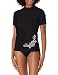 Kanu Surf Women's Sonoma Short Sleeve UPF 50+ Rash Guard, Black, Medium