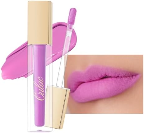 Oulac Matte Liquid Pink Lipsticks for Women - Pink Lip Gloss, Long Lasting Lipstick Waterproof, Creamy Texture High Pigment with Vitamin E & Rose Oil,Vegan M14