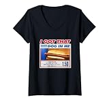 Womens Retro Vintage I Got That Dog in Me Funny Hotdog Men Women V-Neck T-Shirt