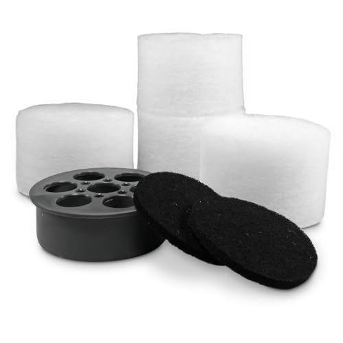 Flux High Tech Ersatzfilter Start 7-TLG. für Poolex Poolican - 3D-Hochleistungsfilter inkl. Distanzplatte & Aktivkohle - Auswaschbar langlebig & ideal für Allergiker