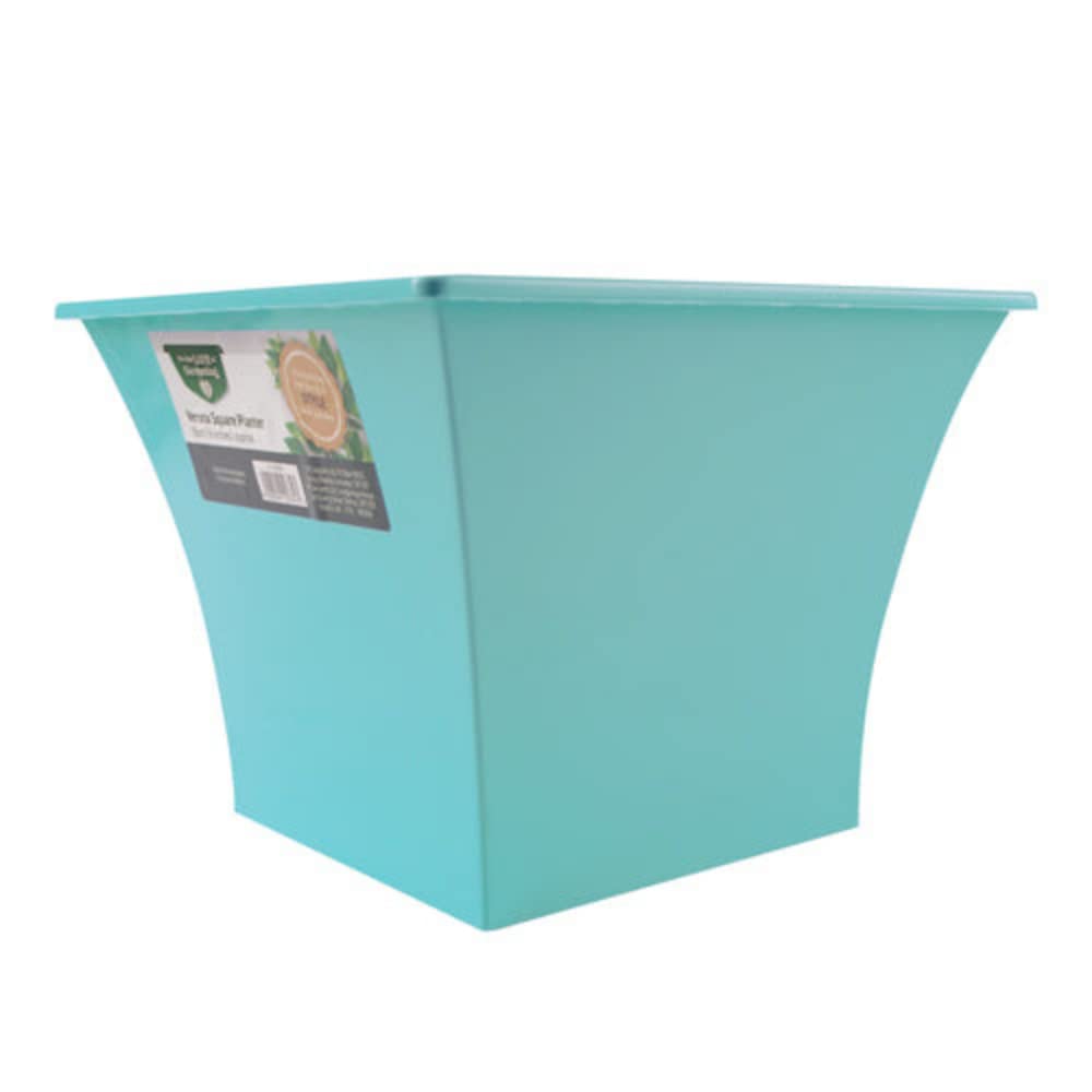 FabFinds Plant Pots Square Planter (Verona Square Planter 15cm, Turquoise)