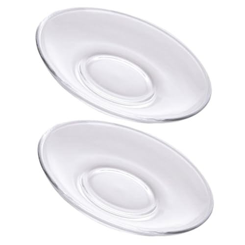 VANZACK 2 Pezzi Piattini Rotondi in Vetro Trasparente 85 CM Sottobicchieri da tè e Piattini da caffè Decorativi per Casa Ristorante e Sala da tè Riutilizzabile