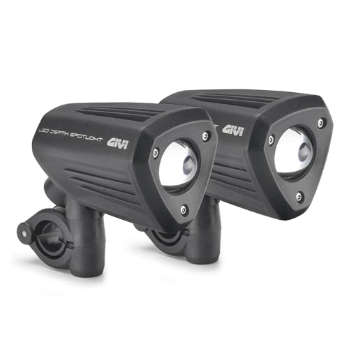 Proyectores universales adicionales LED GIVI focos auxiliares antiniebla aluminio negro moto
