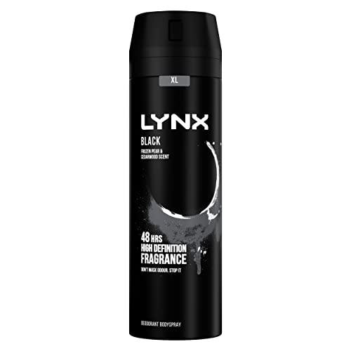 Lynx Black 48 Hours of Odour-Busting Zinc Tech Deodorant Bodyspray Deodorant to Finish Your Style 200 ml, Pack of 3