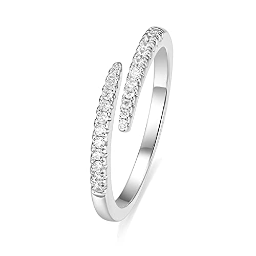 Eamti 2Mm Wedding Bands For Women Open Stackable Cz Cubic Zirconia Engagement Rings Dainty Eternity Band Rings Size 7 #TOP19