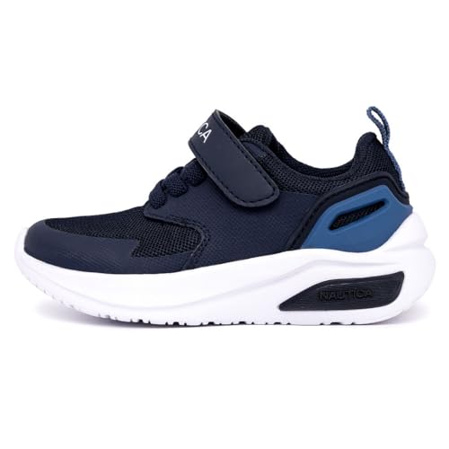 Nautica Kids' Boys' Girls' Gym Tennis Sneaker Running Shoe with Strap-Sawyer-Navy Light Blue-12 by Nautica - Used condition - Image 2